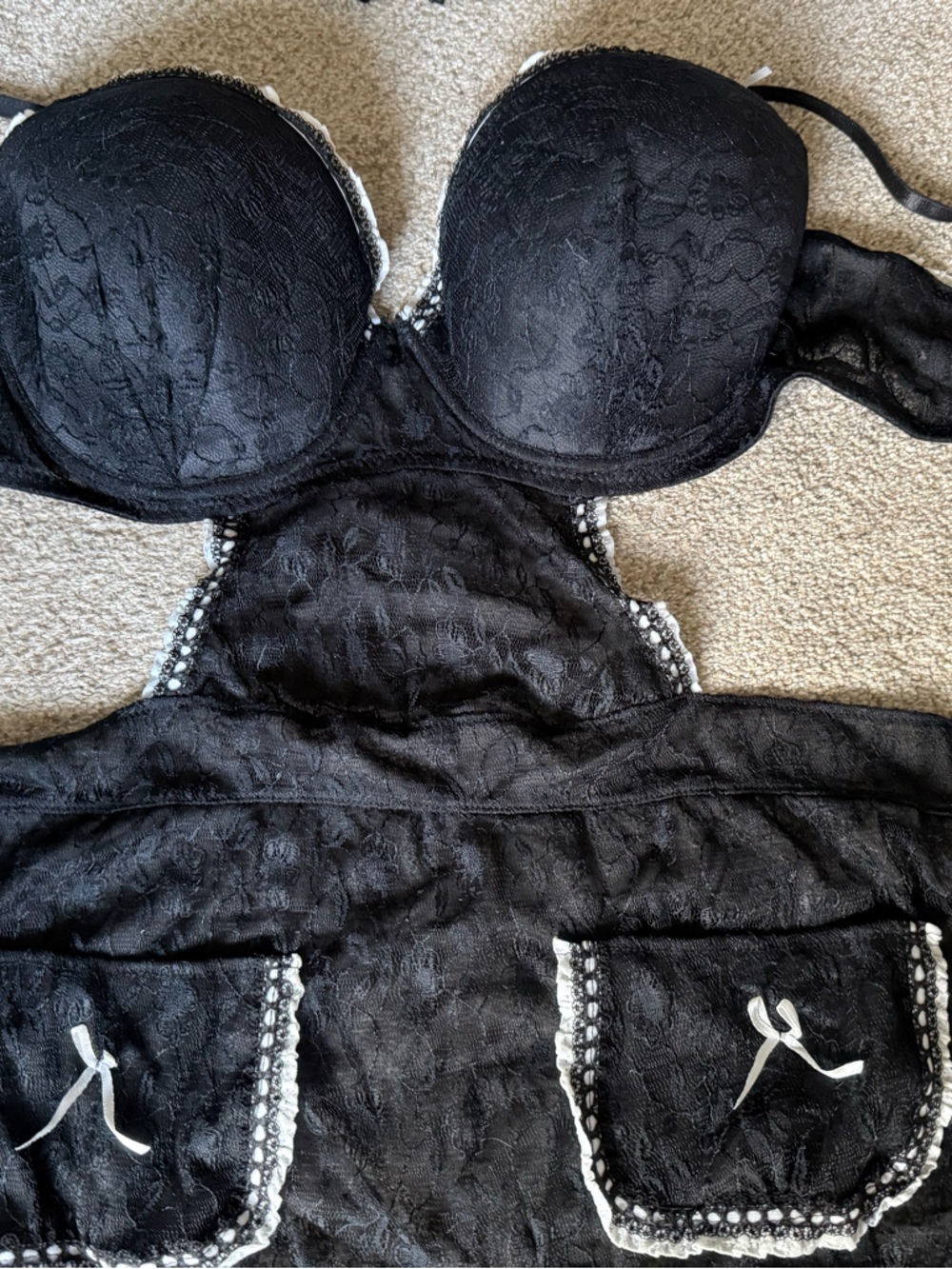 🏷️NWT Lace Maid Costume Black & White Set size 3x - Picture 4 of 7